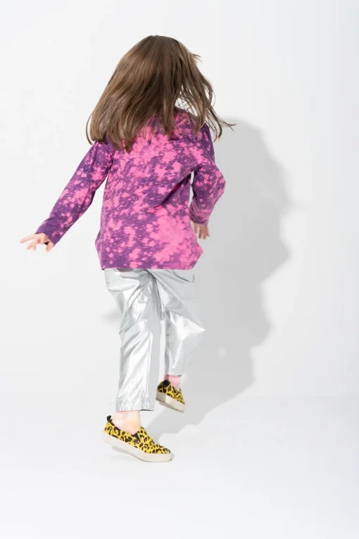 PURPLE AND PINK SPLATTERED LONG SLEEVE TOP
