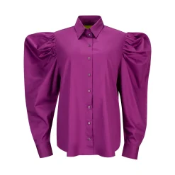 PURPLE BALLOON SLEEVE SHIRT