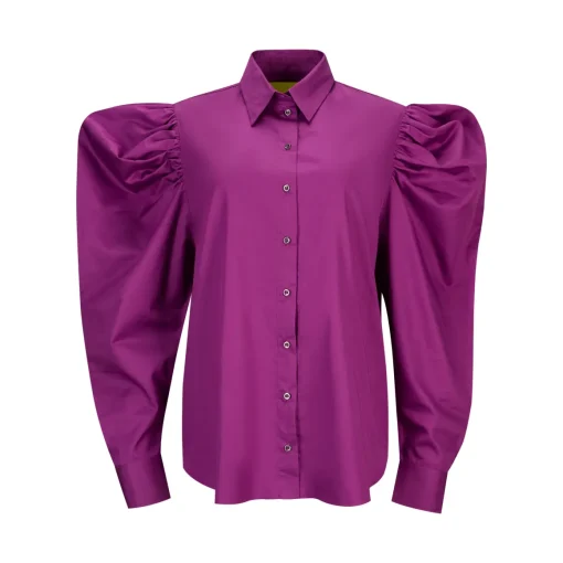 PURPLE BALLOON SLEEVE SHIRT