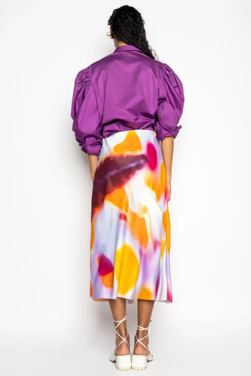 PURPLE BALLOON SLEEVE SHIRT