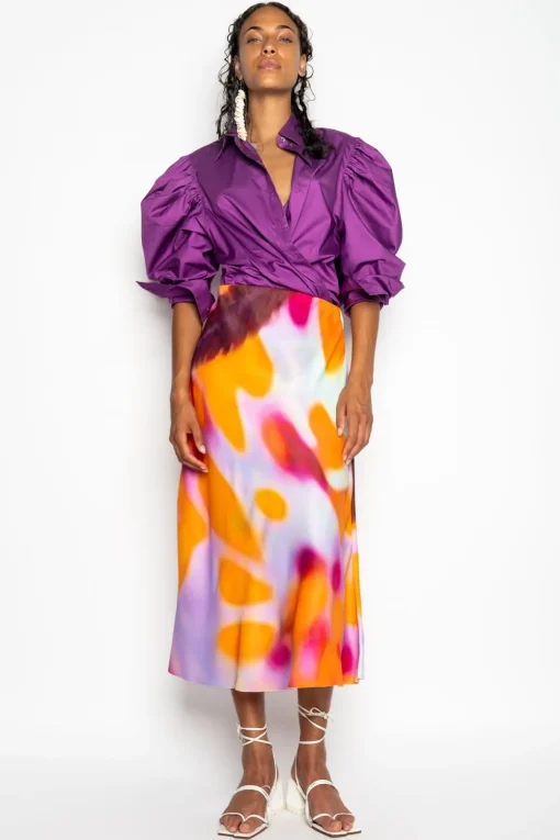 PURPLE BALLOON SLEEVE SHIRT