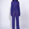 PURPLE DRAPED JUMPER IN LIGHTWEIGHT KNIT