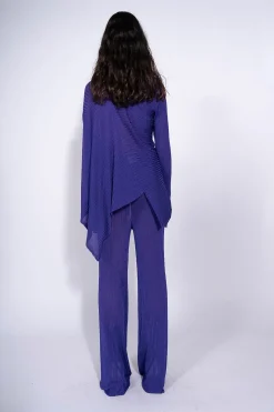 PURPLE DRAPED JUMPER IN LIGHTWEIGHT KNIT