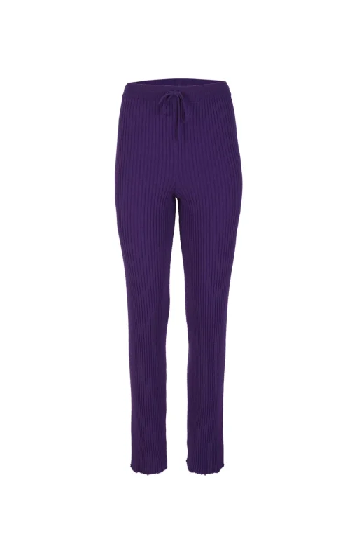 PURPLE KNITTED TROUSERS