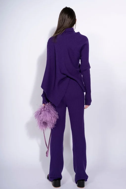 PURPLE KNITTED TROUSERS