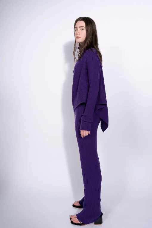 PURPLE KNITTED TROUSERS