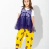 PURPLE LAYERED TULE TOP T SHIRT