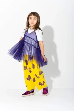 PURPLE LAYERED TULE TOP T SHIRT
