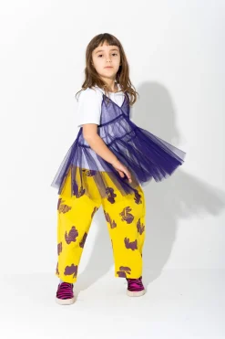 PURPLE LAYERED TULE TOP T SHIRT