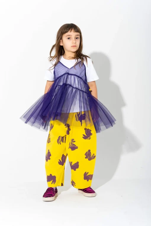 PURPLE LAYERED TULE TOP T SHIRT