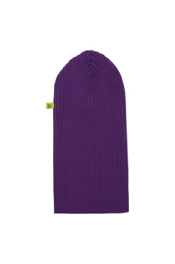 PURPLE MERINO KNIT BEANIE