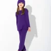 PURPLE MERINO KNIT TROUSERS