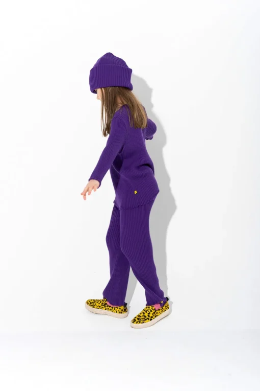 PURPLE MERINO KNIT TROUSERS