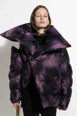 PURPLE TIE DYE M'A PUFFER JACKET
