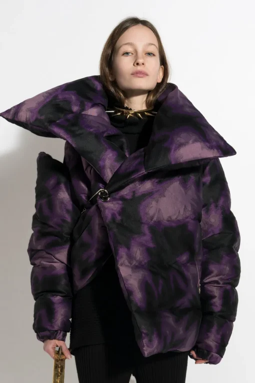 PURPLE TIE DYE M'A PUFFER JACKET