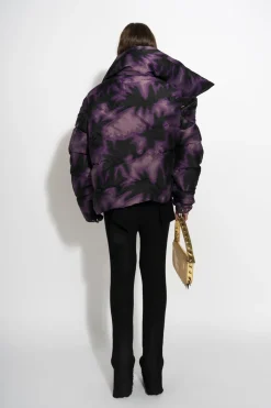 PURPLE TIE DYE M'A PUFFER JACKET