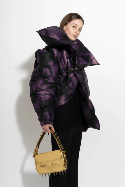 PURPLE TIE DYE M'A PUFFER JACKET