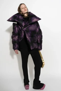 PURPLE TIE DYE M'A PUFFER JACKET