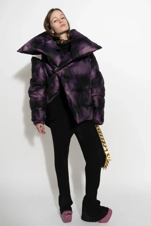 PURPLE TIE DYE M'A PUFFER JACKET