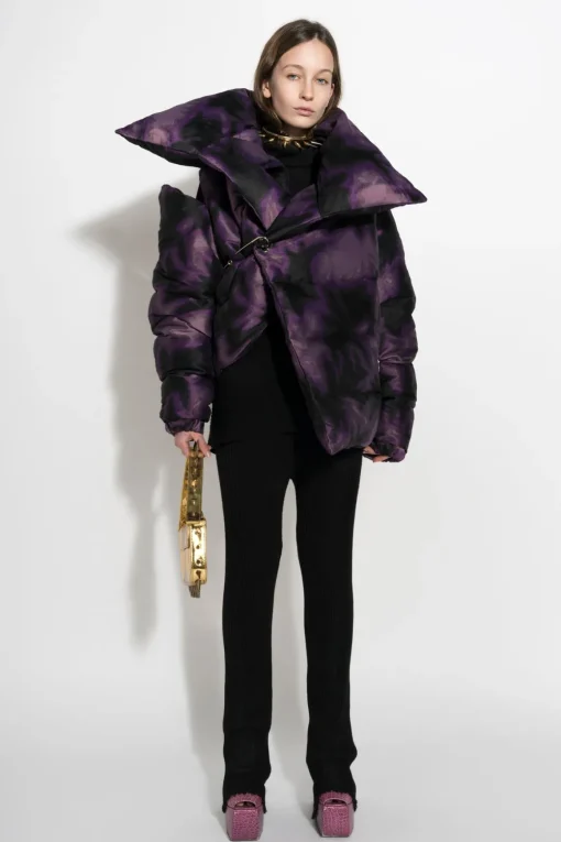 PURPLE TIE DYE M'A PUFFER JACKET