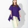 PURPLE T-SHIRT WITH SIDE FLAPS