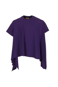 PURPLE T-SHIRT WITH SIDE FLAPS