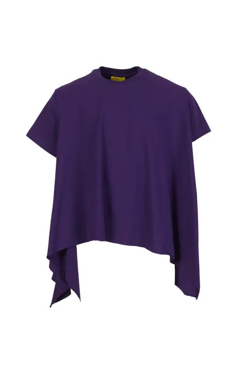 PURPLE T-SHIRT WITH SIDE FLAPS
