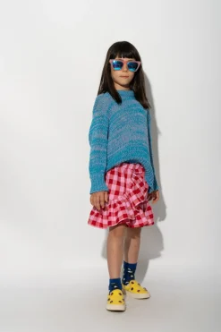 RED AND PINK GINGHAM SHORT SKIRT