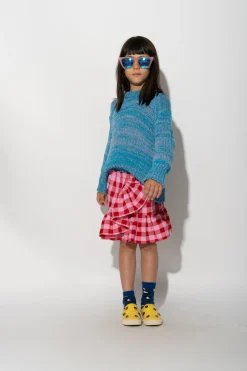 RED AND PINK GINGHAM SHORT SKIRT