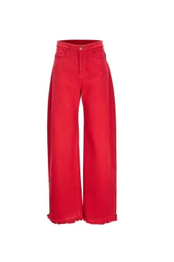 RED BOYFRIEND TROUSERS