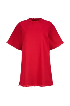 RED OVERSIZED T-SHIRT DRESS