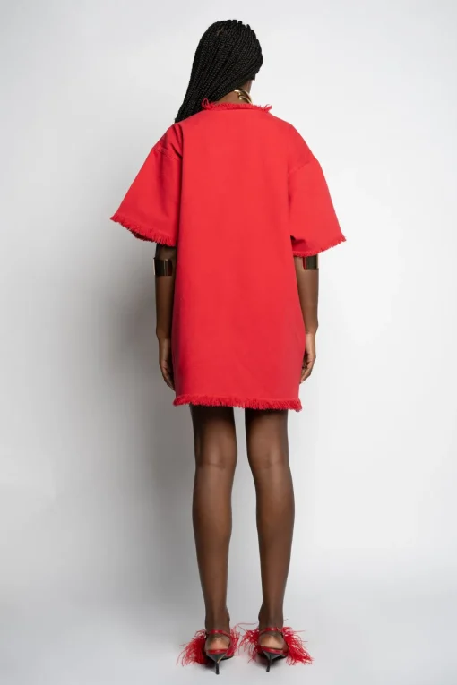 RED OVERSIZED T-SHIRT DRESS