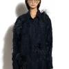SHREDDED INDIGO DENIM OVERSHIRT
