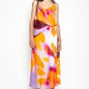 SLIP PRINTED SATIN SKIRT