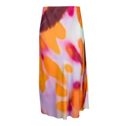 SLIP PRINTED SATIN SKIRT