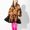 SPLATTERED GATHERED DRESS