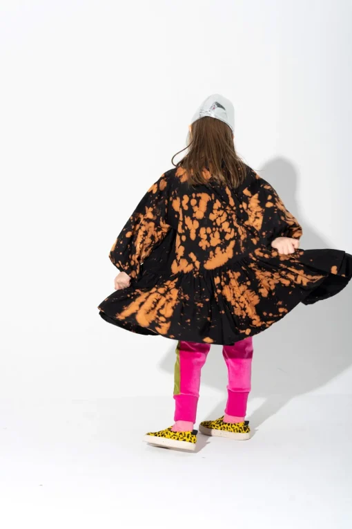 SPLATTERED GATHERED DRESS