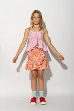 TERRY WAVY PRINT SHORT SKIRT