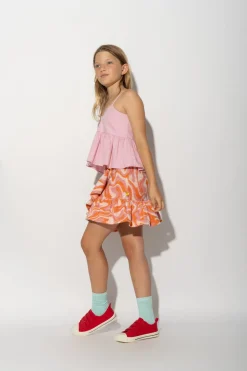 TERRY WAVY PRINT SHORT SKIRT
