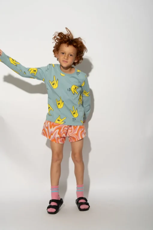 TERRY WAVY PRINT SHORTS