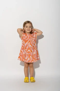 TERRY WAVY PRINT T-SHIRT DRESS
