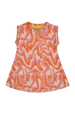 TERRY WAVY PRINT T-SHIRT DRESS