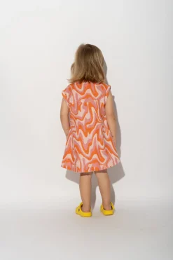 TERRY WAVY PRINT T-SHIRT DRESS