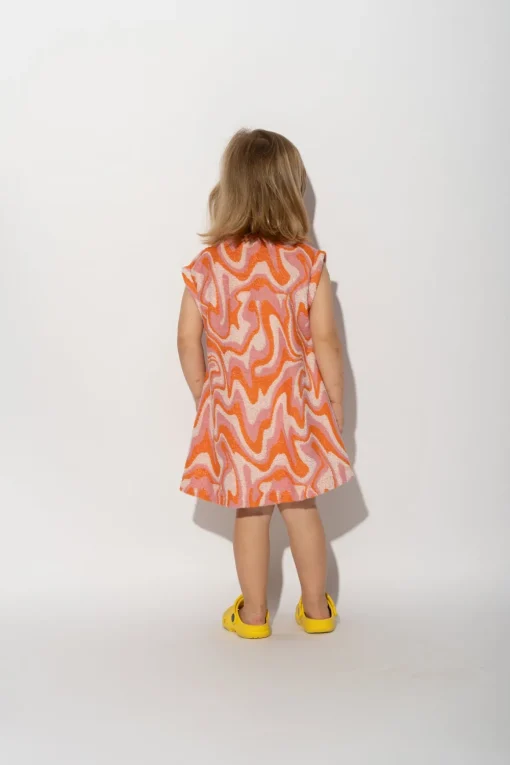 TERRY WAVY PRINT T-SHIRT DRESS