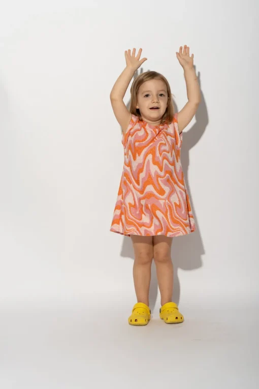 TERRY WAVY PRINT T-SHIRT DRESS