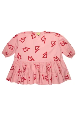 THUNDER PRINT GATHERED DRESS