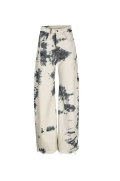TIE DYE BLACK BOYFRIEND TROUSERS