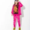 TRACKSUIT VELOUR TROUSERS WITH CONTRAST TAPE