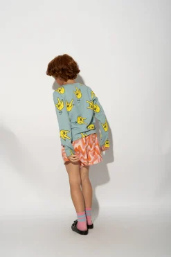 TURQUOISE HANDS PRINT LONG SLEEVE TOP