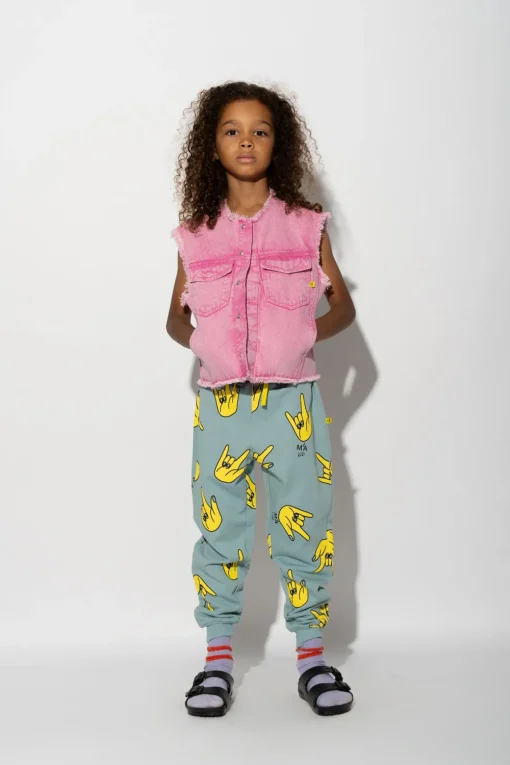 TURQUOISE HANDS PRINT SWEATPANTS